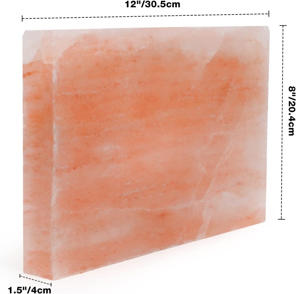 Himalayan Salt Block Cooking Plate Safe  Easy Salt Slab and Grilling Stone, 12x8x1.5