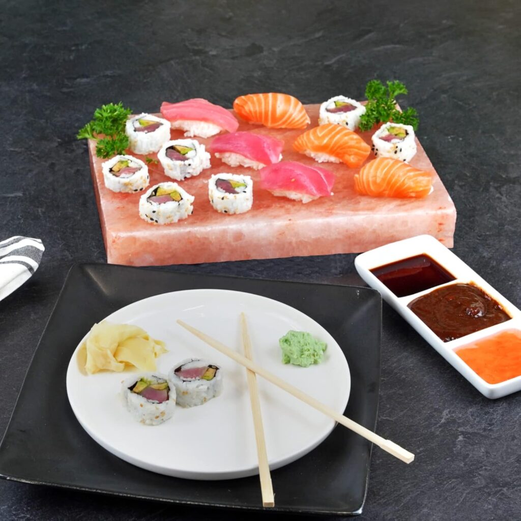 Mr. Bar-B-Q Himalayan Pink Salt Cooking Block, 100% Natural Food Grade Himalayan Salt Block Plate 12 x 8 w/Steel Tray for Hot  Cold Cooking, Cutting, Serving, Grilling, Searing  Backyard BBQ Grill