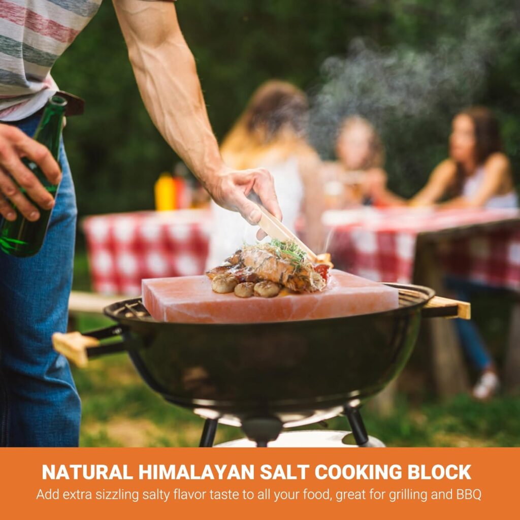 onlyfire Himalayan Salt Block Cooking Plate 12 X 8 X 1.5 for Cooking, Grilling, Cutting and Serving