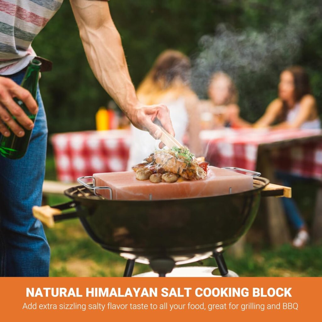 onlyfire Himalayan Salt Plate 8x8x1.5 for Cooking, Grilling Cutting and Serving